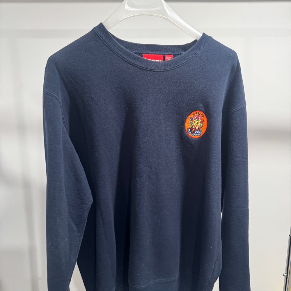 SUPREME Men's navy Ganesh Crewneck Sweater